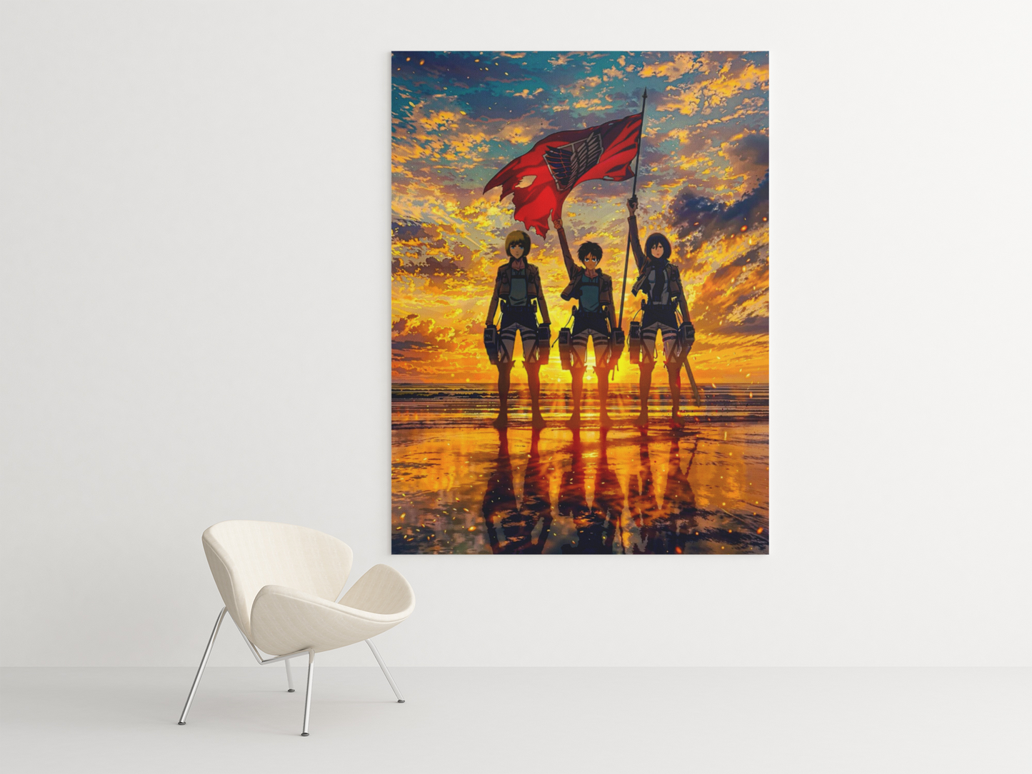 Cuadro Decorativo Anime – Personajes Eren, Armin y Mikasa de Attack On Titan