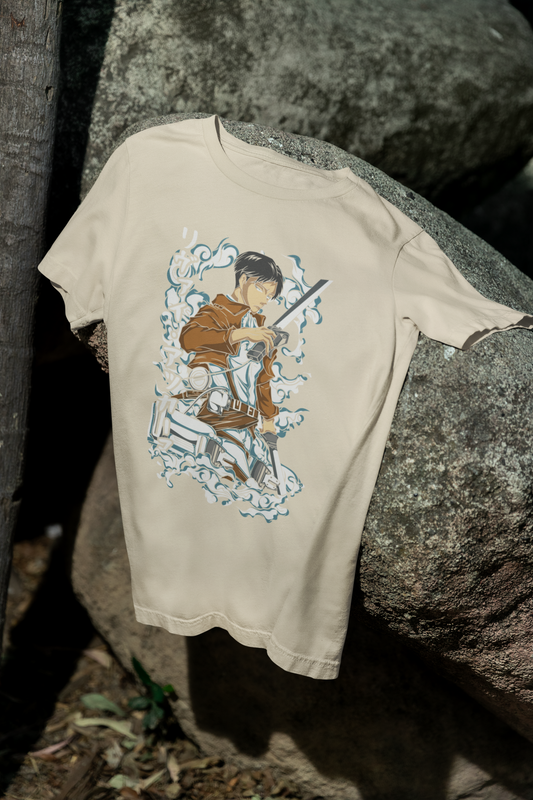 Camiseta Otaku (100% Algodón) Personaje Levi de Attack On Titan