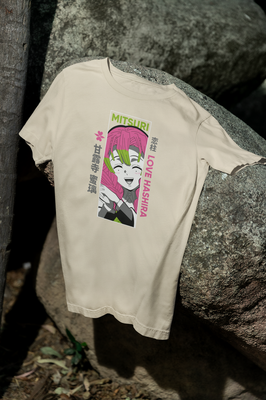 Camiseta Otaku (100% Algodón) Personaje Mitsuri de Demon Slayer