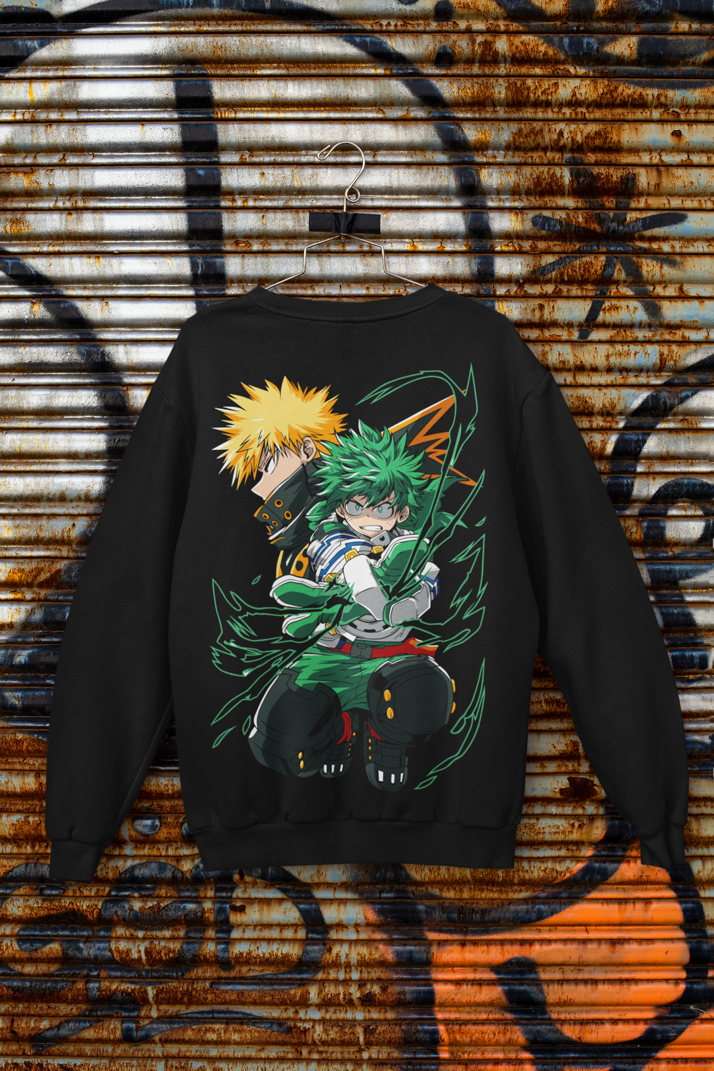 Buzo Otaku (Algodón y Poliéster) Personajes Midoriya y Bakugo de My Hero Academy