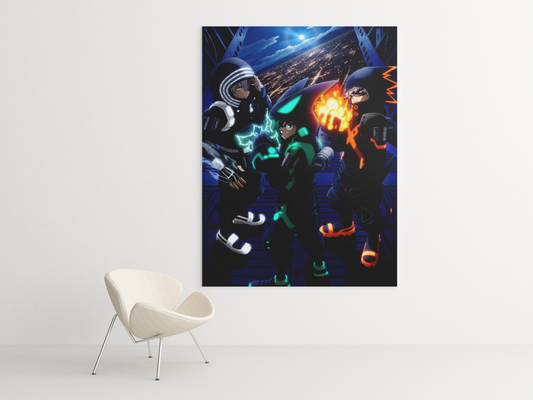 Cuadro Decorativo Anime – Personajes Midoriya, Kacchan y Todoroki de My Hero Academia