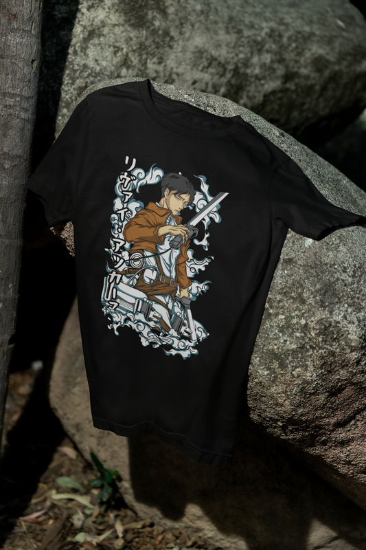 Camiseta Otaku (100% Algodón) Personaje Levi de Attack On Titan