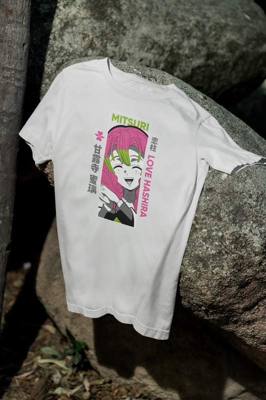 Camiseta Otaku (100% Algodón) Personaje Mitsuri de Demon Slayer