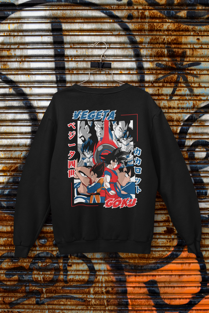 Buzo Otaku (Algodón y Poliéster) Personajes Goku y Vegeta de Dragon Ball