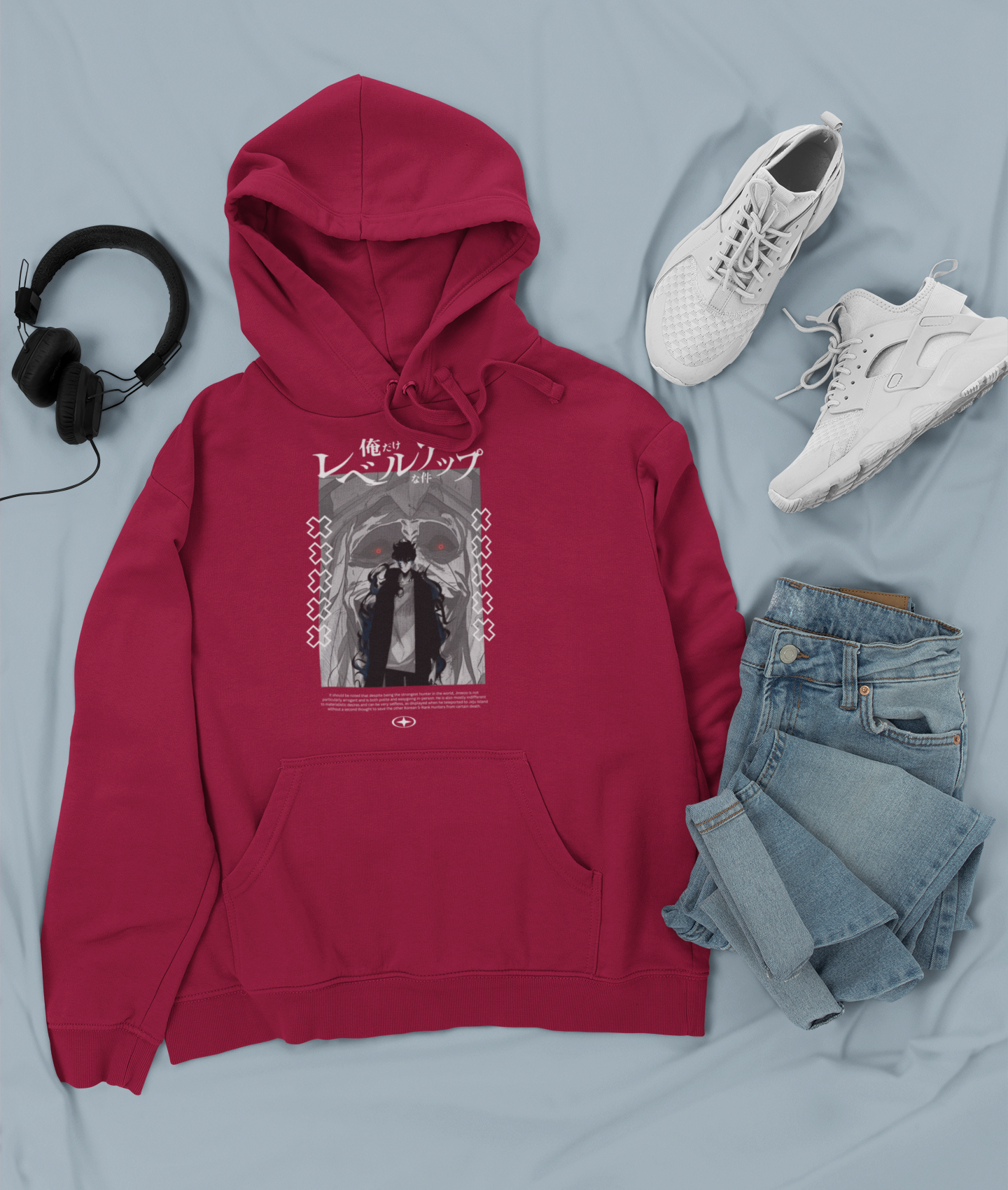 Canguro Otaku (Algodón y Poliéster) Personaje Jin-woo de Solo Leveling