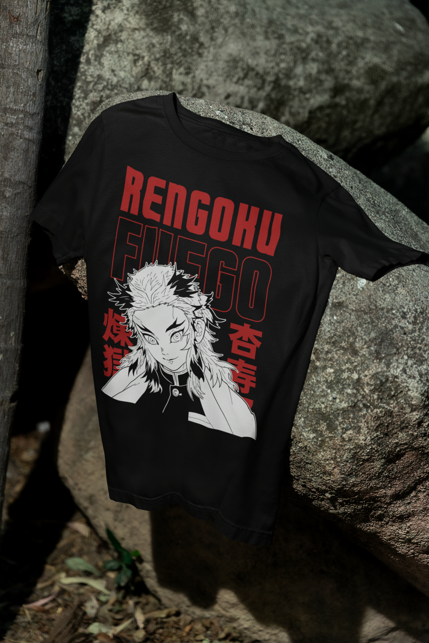 Camiseta Otaku (100% Algodón) Personaje Rengoku de Demon Slayer
